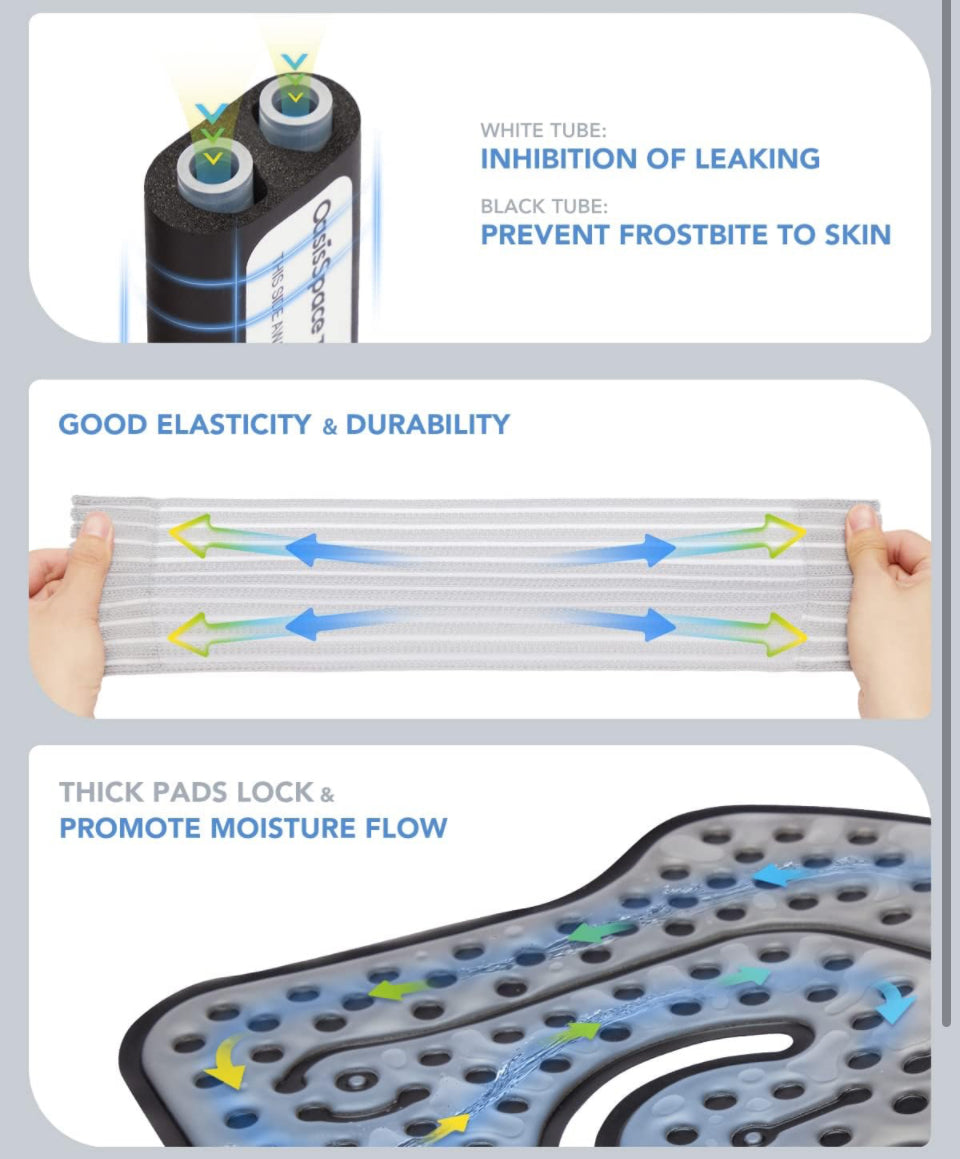 OasisSpace Cold Therapy Machine with 2 Flexible Pads and Timer - Lightweight Ice Machine for Knee After Surgery, Low Noise Cold Circulation Therapy Sy