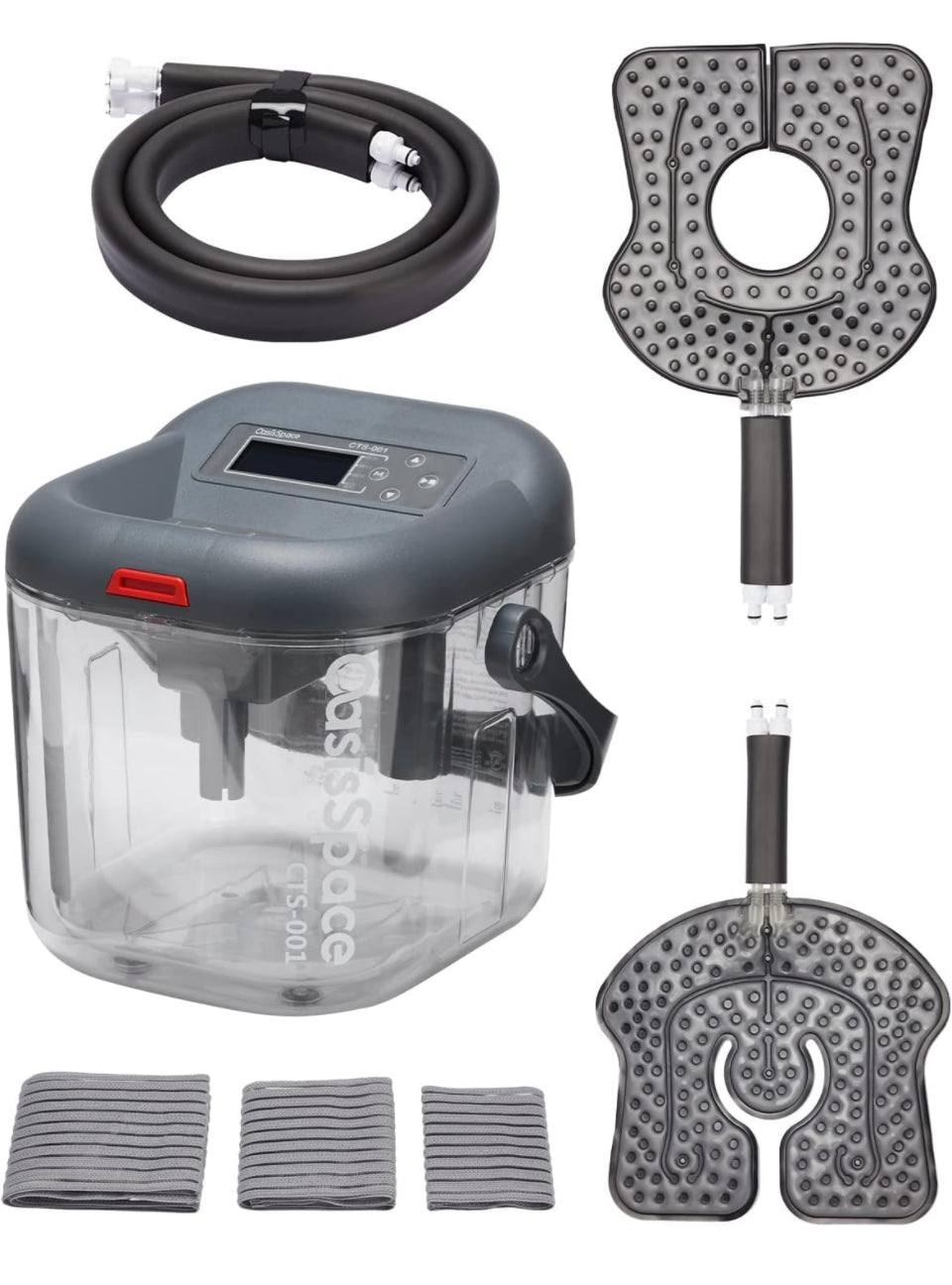 OasisSpace Cold Therapy Machine with 2 Flexible Pads and Timer - Lightweight Ice Machine for Knee After Surgery, Low Noise Cold Circulation Therapy Sy
